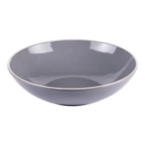 Table Passion Lot De 6 Assiettes Creuse 22 Cm En Grès Gris magasin pour 6