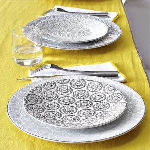 Prestation Et Rapide Table Passion Lot De 6 Assiettes Plate Chloé 27 Cm Anthracite En Grès Gris 9