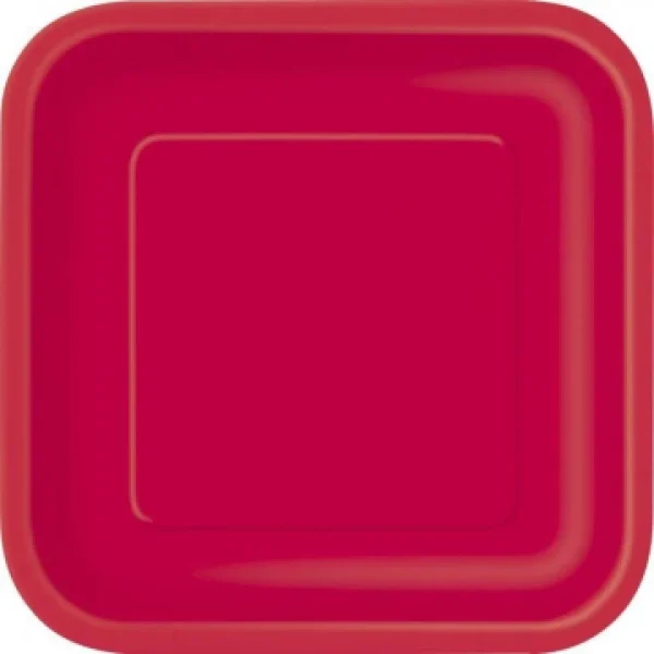 Lot De 8 Assiettes à Dessert Réutilisables Carrées Rouge 16,5 Cm offre spéciale 1