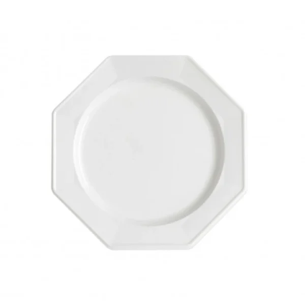 nouvelle saison Lot De 8 Assiettes à Dessert Plastiques Réutilisables Octogonales Blanc 16,5 Cm 1