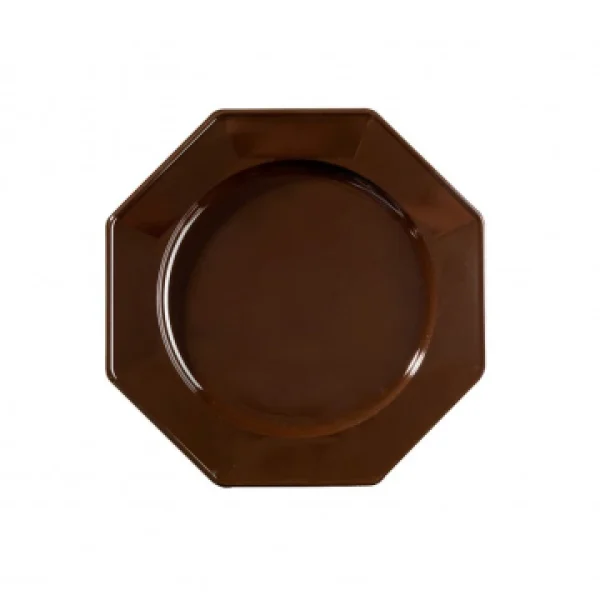 Lot De 8 Assiettes à Dessert Plastiques Réutilisables Octogonales Chocolat 16,5 Cm grande surprise 1