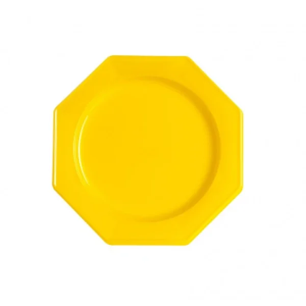 Lot De 8 Assiettes à Dessert Plastiques Réutilisables Octogonales Jaune 16,5 Cm REMISE allant jusqu. 1