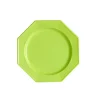 Nouvelle tendance Lot De 8 Assiettes à Dessert Plastiques Réutilisables Octogonales Vert Anis 16,5 Cm 7