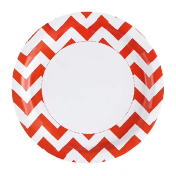 soldes officiel Lot De 8 Assiettes Chevron Orange 22,8 Cm 1