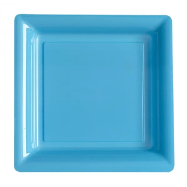 Lot De 8 Assiettes Jetables Réutilisables Bleu Ciel 21,5 Cm Meilleur Service 1