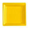 Meilleur Prix Garanti Lot De 8 Assiettes Réutilisables Carrées Jaune 21,5 Cm 5