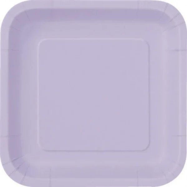 Lot De 8 Assiettes Réutilisables Carrées Lilas 21,5 Cm shopping pas cher 1