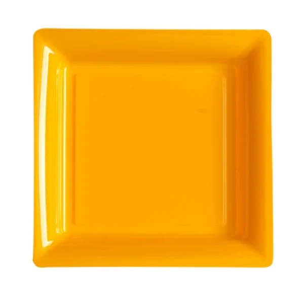 Lot De 8 Assiettes Réutilisables Carrées Orange 21,5 Cm mode tendance 1