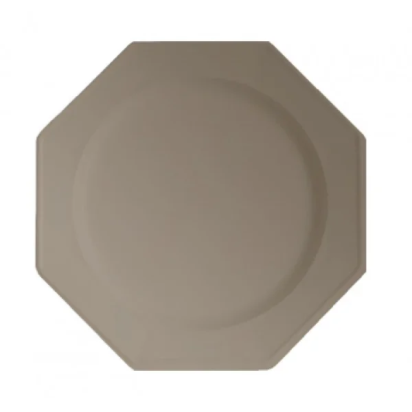 Lot De 8 Assiettes Plastiques Réutilisables Octogonales Taupe 24 Cm design à la mode 1