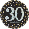 boutiqued en ligne Lot De 8 Assiettes Jetables Sparkling Celebration 30 Ans En Carton D 23 Cm 5