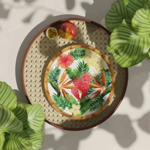 qualité d’originales Les Jardins De La Comtesse Petite Assiette En Mélamine Imprimé De Fleurs Exotiques Ø 23 Cm 8