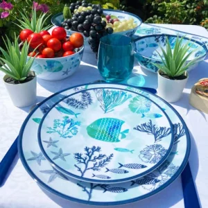 Les Jardins De La Comtesse Petite Assiette Mélamine En Imprimé Marin 23 Cm Authenticité garantie 6