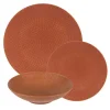 Table Passion Service D’assiettes Terra 12 Pièces En Grès Orange soldes pas cher 20