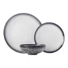 online boutique Maxwell & Williams Set De 12 Assiettes Et Bols En Céramique Blanc Et Noir 10